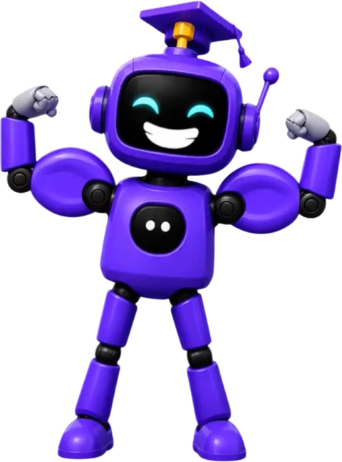 Robot w czapce absolwenta